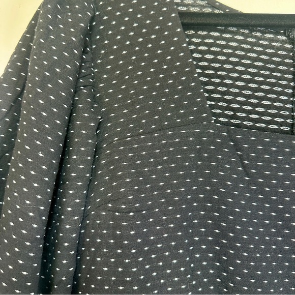 Modcloth | Black Polka Dot Dress | Embroidered Babydoll Dress | 100% Cotton - Picture 3 of 9